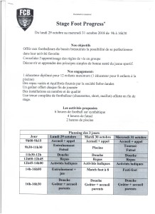 foot progress vacances de la toussaint