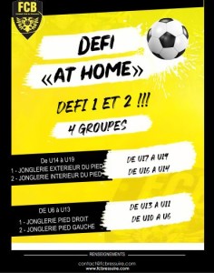 DEFI AT HOME - Défi 1 et 2