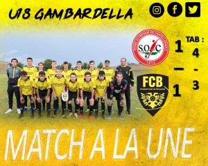 LUNDI 27 SEPTEMBRE RESULTAT MATCH A LA UNE U18