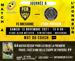 Mot du coach u14 R1 + Match a l'honneur