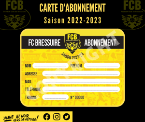 CARTE D'ABONNEMENT