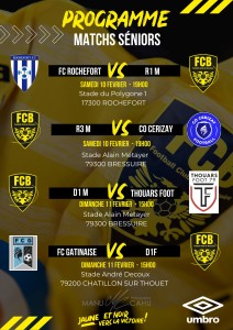 SENIOR programme du week-end